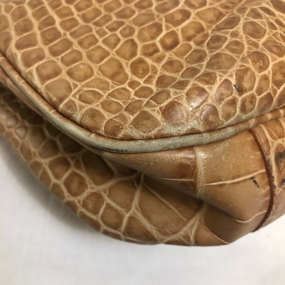 Furla Light Brown Tan Crocodile Leather Tote Bag - Picture 10 of 14